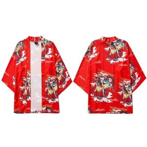 Heren Kimono Jasje - Red