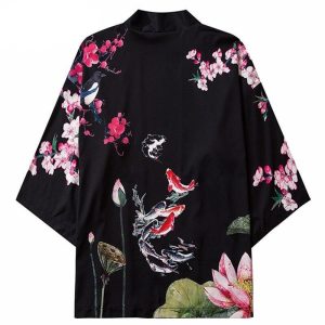 Heren Kimono Overhemd - Zwart