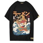 Japanse Bedrukte T-shirt - Zwart