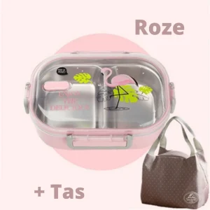 Japanse Bento Box Panini - Roze + Tas