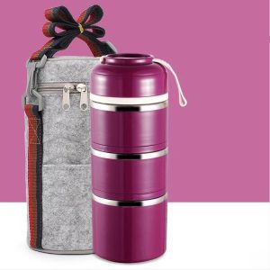 Japanse Bento Box Roestvrij Staal - Paars