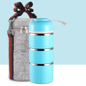 Japanse Bento Box Roestvrij Staal - Blauw