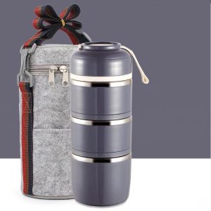 Japanse Bento Box Roestvrij Staal - Grijs