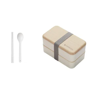 Japanse Bento Box Wooden Style - Wit