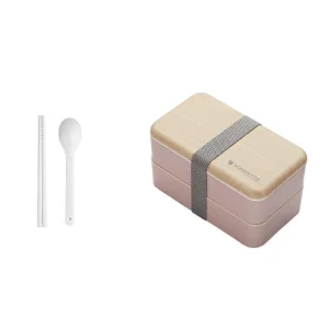 Japanse Bento Box Wooden Style - Roze