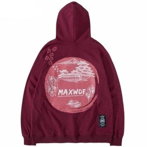 Japanse Hoodie Osaka Tempel - Rode