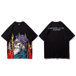 Japanse Kame Sennin T-shirt - Zwart
