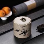 Japanse Keramische Thee Doos - Bamboe