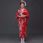 Japanse Kimono Dame Rood