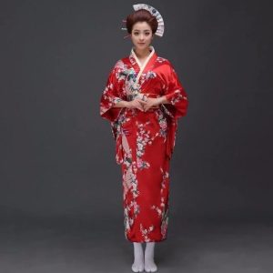 Japanse Kimono Dame Rood