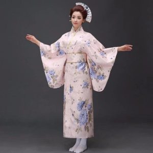 Japanse Kimono Dame Satijn