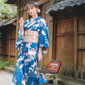 Japanse Kimono Jurk Kiku - M