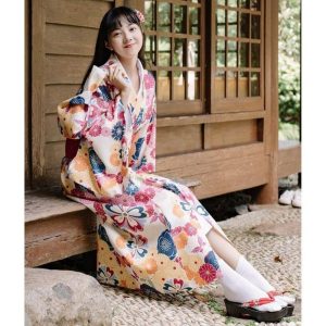 Japanse Kimono Katoen Vrouwen - L