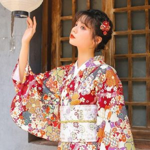 Japanse Kimono Patroon Bloemen - M