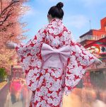 Japanse Kimono Rood Vrouwen - M