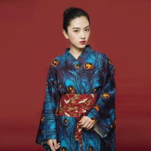 Japanse Kimono voor Vrouwen Pauw - L