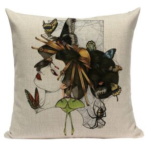 Japanse Kussensloop Geisha Insecten