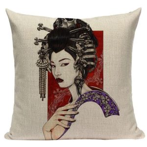 Japanse Kussensloop Geisha Vrouw