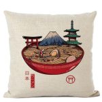 Japanse Kussensloop Mount Fuji Ramen