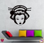 Japanse Muursticker Vrouw - 56X56cm