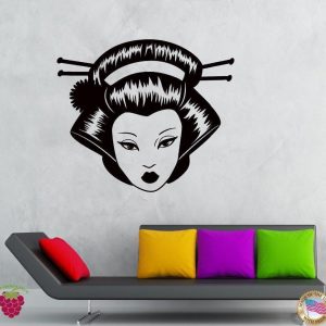 Japanse Muursticker Vrouw - 56X56cm