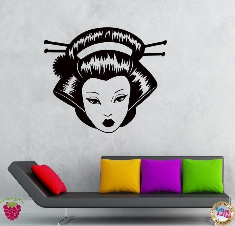 Japanse Muursticker Vrouw - 56X56cm