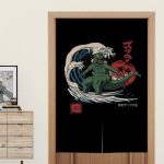 Japanse Noren Godzilla Surfer