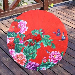 Japanse Paraplu met Bloemen