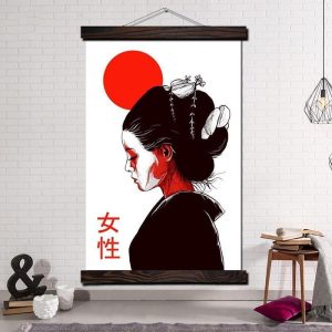 Japanse Poster Geisha Gezicht - 70x105CM