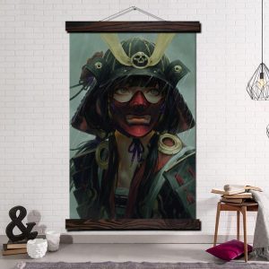 Japanse Poster Vrouw Samurai Helm - 70x105CM
