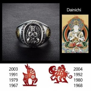 Japanse Ring Boeddhistische Symbolen - Dainichi