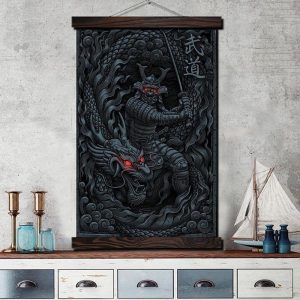 Japanse Samurai en Draak Poster - 70x105CM