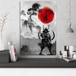 Japanse Schilderij De Heer van de Oorlog - 70x105CM