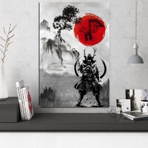 Japanse Schilderij De Heer van de Oorlog - 70x105CM