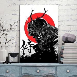 Japanse Schilderij Donkere Samurai - 70x105CM