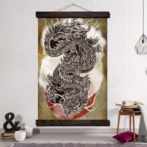 Japanse Schilderij Draak Ryu - 70x105CM