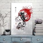 Japanse Schilderij Geisha Vlinders - 70x105CM