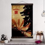 Japanse Schilderij Night Wolf - 70x105CM