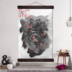 Japanse Schilderij Samurai Demon - 70x105CM