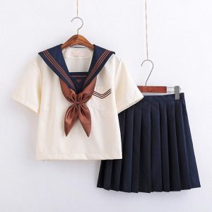 Japanse Schooluniform Bruin - Korte set met sokken