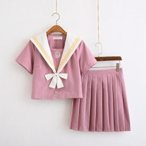 Japanse Schooluniform Snoep Roze - Korte set met sokken