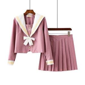 Japanse Schooluniform Snoep Roze - Lange set met sokken