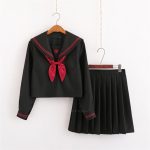 Japanse Schooluniform Zwart - Set met lange mouwen