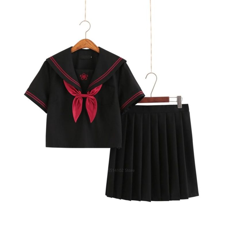 Japanse Schooluniform Zwart - Set met korte mouwen Japanse Schooluniform Zwart - Set met korte mouwen