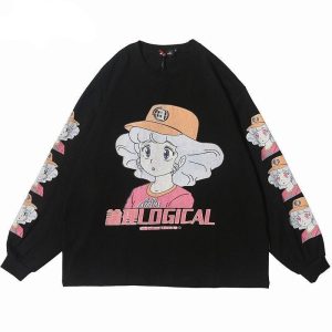 Japanse Sweater Manga - Zwart