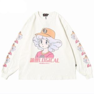 Japanse Sweater Manga - Wit