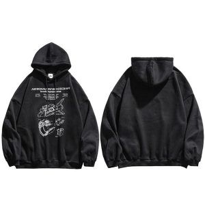 Japanse Sweater Ruimteschip - Zwart