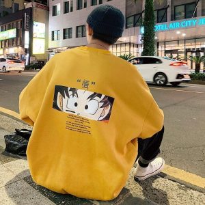 Japanse Sweater Son Goku Training - Geel