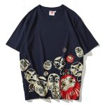 Japanse T-shirt Daruma - Blauw