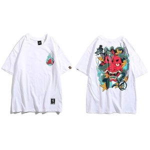 Japanse T-shirt Demonic - Wit